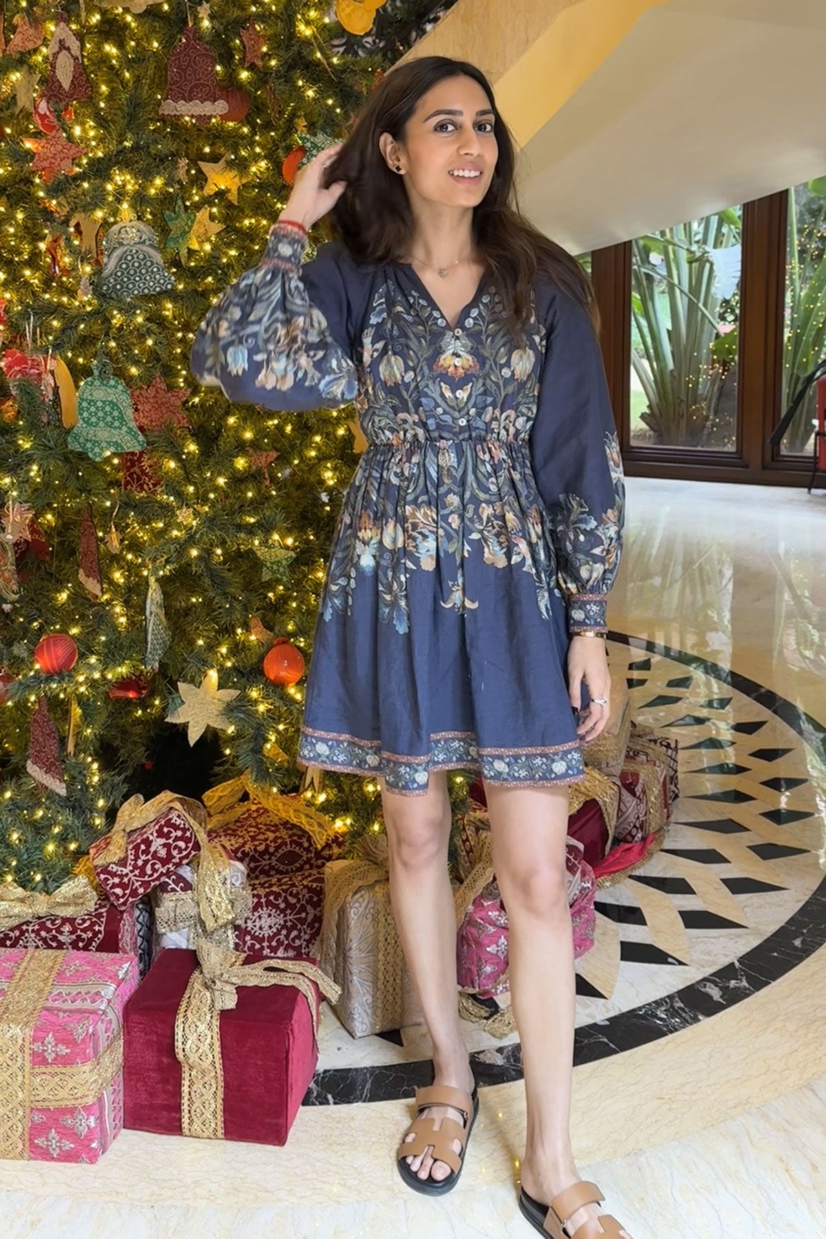 Linear Linen Mini Dress