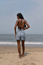 Willow Darted Shorts - Blue