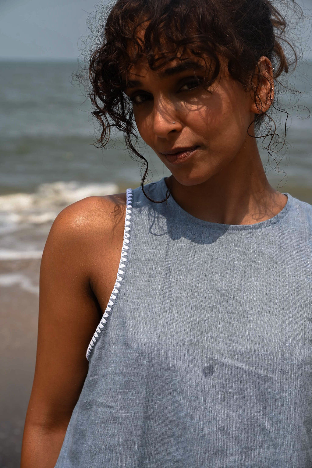 Lauren Halter Asymmetrical Top - Blue