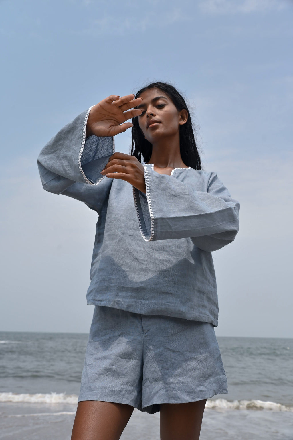 Arlo Long Sleeves Top - Blue