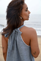 Noir Halter Top - Blue