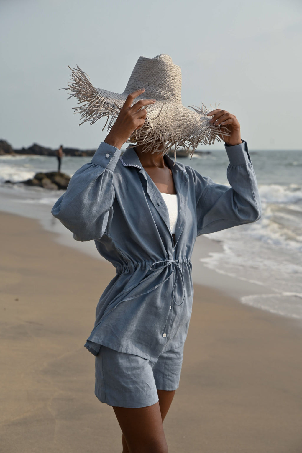 Jade String Shirt - Blue