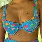 Lotus Pond Balconette Underwired Bikini Top With High Waist Bikini Bottoms