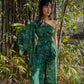 One Shoulder Top - Emerald Jungle