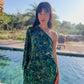 One Shoulder Top - Emerald Jungle