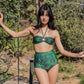 High Waist Bikini Bottom - Emerald Jungle