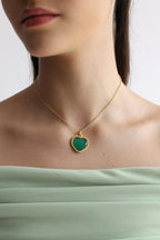 heart pendant, only pendant, heart jewellery, silver pendant, stone pendant, silver jewellery, minimal jewellery, designer jewellery, modern jewellery, 18k golf plated jewellery