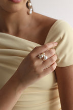 MODERN JEWELLERY, pearl jewellery, pearl ring, silver jewellery, modern jewellery, minimal jewellery, 925 silver jewellery.