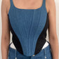 Two Tone Denim Corset