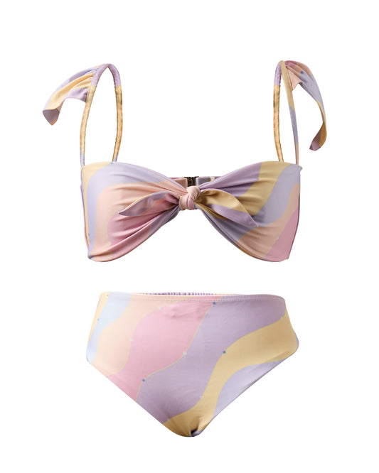 Jasmine Wave Winged Bikini Top With Mid-Rise Bottoms