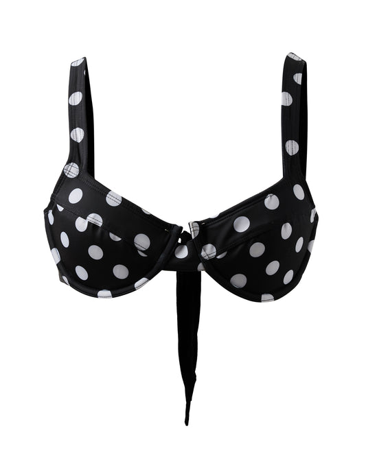 Balconette Underwired Bikini Top - Noir Dot