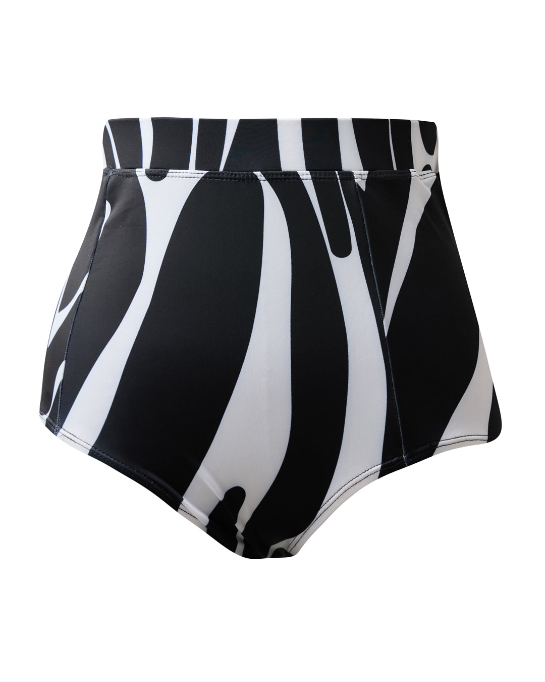 High Waist and High Coverage Bikini Bottom - Noir Wave