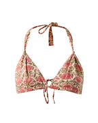 Sunbathing Hand Block Printed Cotton String Bikini Set - Eden