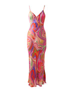 Satin Slip Dress - Candy Wave