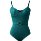 Underwired and Padded One piece Swimsuit- Forest Green