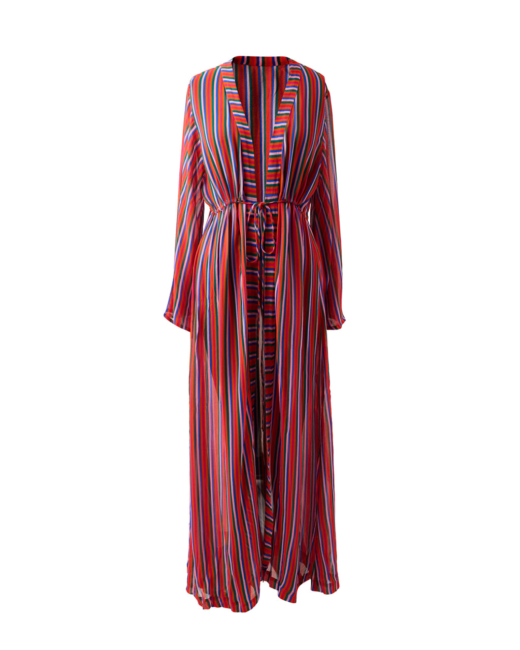 Kaftaan with Drawstring Waist - Candy Stripes