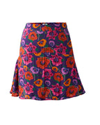 Oriental Poppy High Waist A-Line Skirt With Inner Shorts