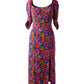 Oriental Poppy Waist Cinching Dress