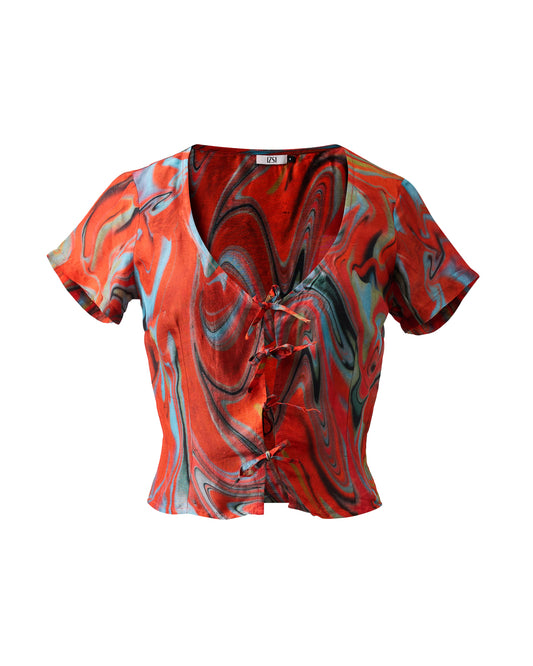 Cayenne Wave Four Tie Top