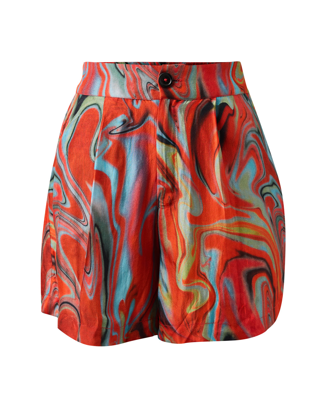 Cayenne Wave High Waist Shorts With Side Pockets