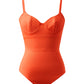 Underwired and Padded One Piece Swimsuit- Orange