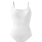 One-Piece Swimsuit with Removable Belt- White