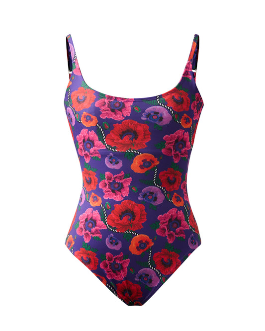 Oriental Poppy One Piece Swimsuit