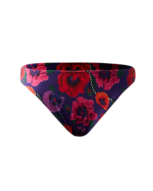 Oriental Poppy Low Rise Bikini Bottom