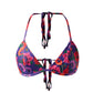 Oriental Poppy Triangle Bikini Top with Wrap Around String