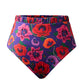 Oriental Poppy Ruche High Waist Bikini Bottom