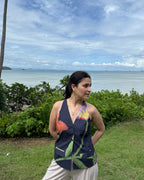 Ira Top in Sorrento Bloom Print (Endless Blue)