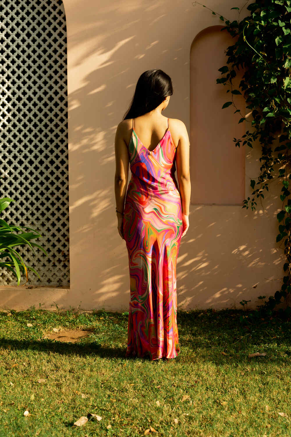 Satin Slip Dress - Candy Wave