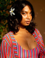 One Piece Swimsuit with Removable Belt - Candy Stripes