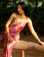 Satin Slip Dress - Candy Wave