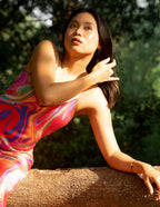 Satin Slip Dress - Candy Wave