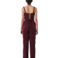 Knotty Corset With High Waisted Pants - Merlot