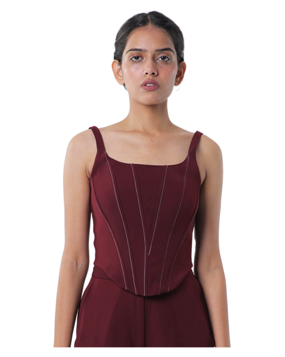 Knotty Corset - Merlot