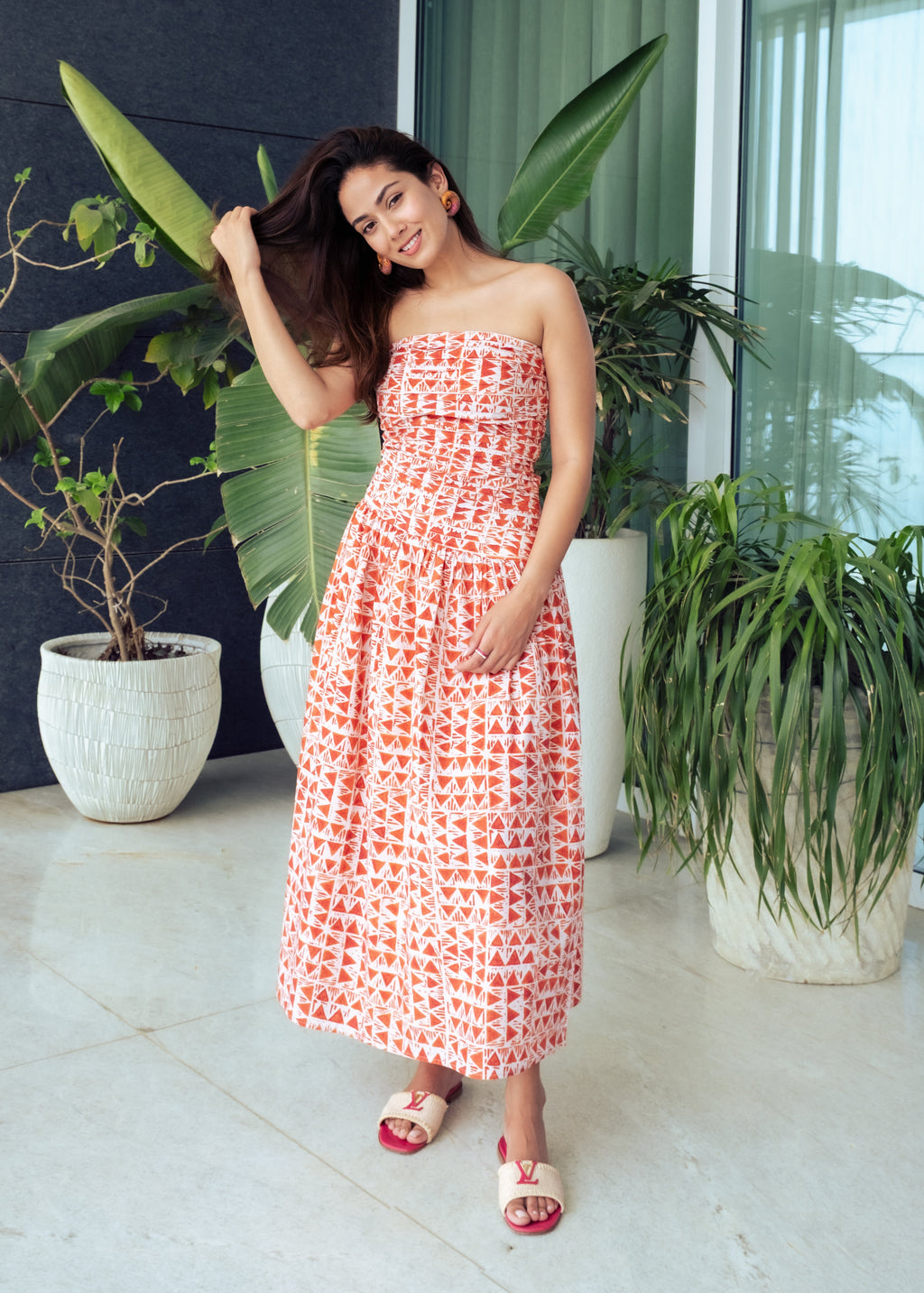 Mira Kapoor in Amalfi Midi Dress
