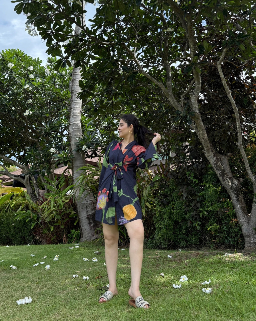 Mira Dress in Sorrento Bloom Print (Endless Blue)