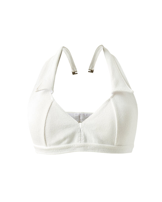 Ritzy Collar Top White