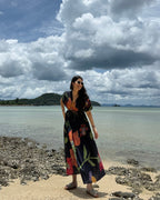 Nirvana Dress in Sorrento Bloom Print (Endless Blue)