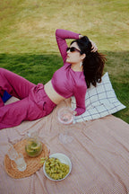 DOWNTOWN PANTS IN BERRY