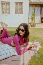 DOWNTOWN PANTS IN BERRY