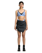 Shirr Faux Leather Skirt