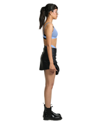 Shirr Faux Leather Skirt