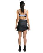 Shirr Faux Leather Skirt