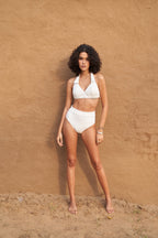 Ritzy Collar Top White