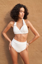 Ritzy Collar Top White