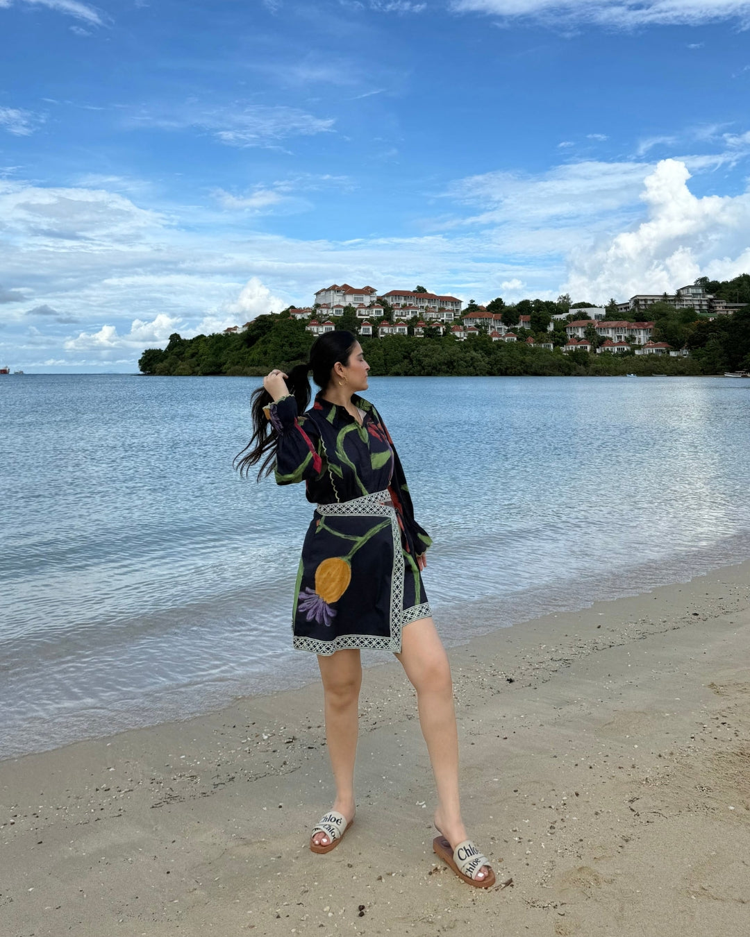 Sahara Set in Sorrento Bloom Print (Endless Blue)