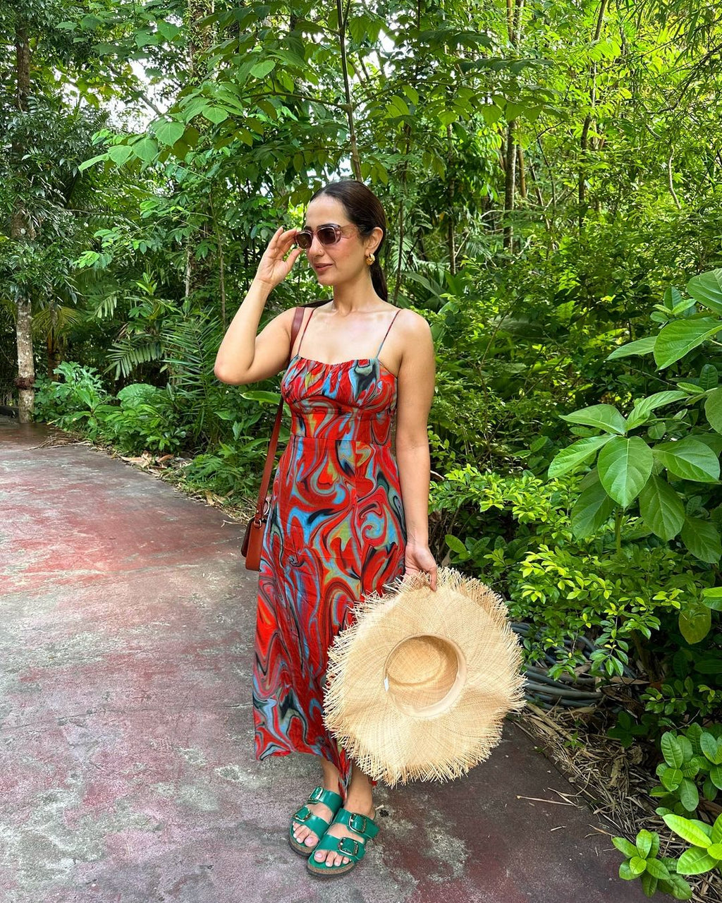 Cayenne Wave Ruched Bust Slip Dress